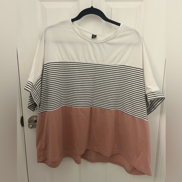 Colourblock, Stripped Tshirt, Sz 4XL - Picture 1 of 6